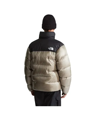 The North Face Summit Nuptse RDS Men's Hooded Down Jacket, Stone Slab/TNF Black