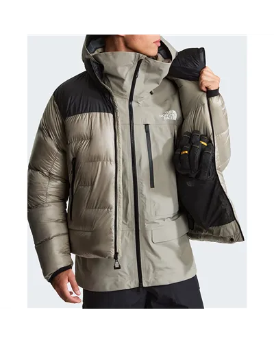 The North Face Summit Nuptse RDS Men's Hooded Down Jacket, Stone Slab/TNF Black