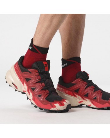 Salomon Speedcross 6 GTX Gore-Tex Men's Trail Running Shoes, Black/Red Dalhia/Poppy Red