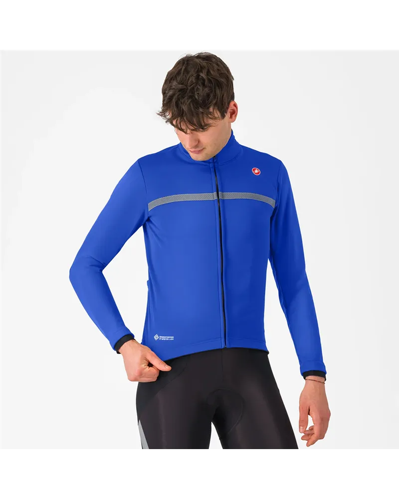 Castelli Estremo 2 Windstopper Giacca Antipioggia/Antivento Uomo, Bluette