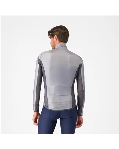 Castelli Aria Shell 2 Giacca Uomo Antivento Ripiegabile, Silver Gray/Dark Gray