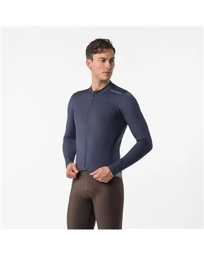 Castelli Espresso Thermal 2 Maglia Maniche Lunghe Full Zip Uomo, Twilight Blue