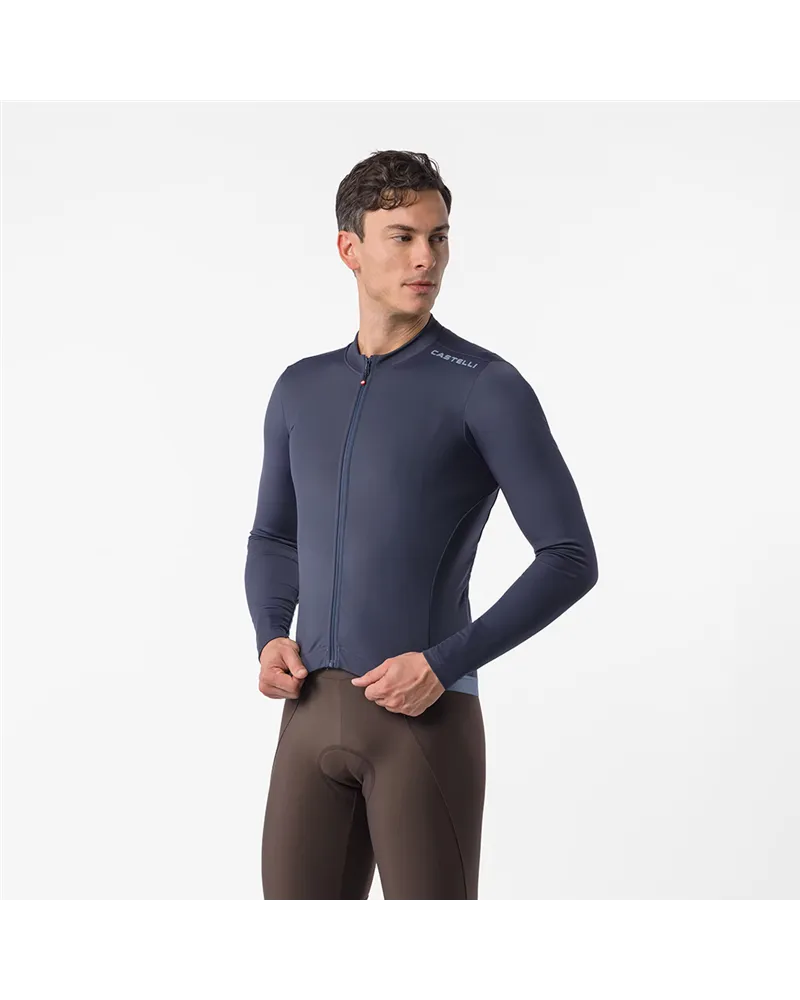 Castelli Espresso Thermal 2 Maglia Maniche Lunghe Full Zip Uomo, Twilight Blue