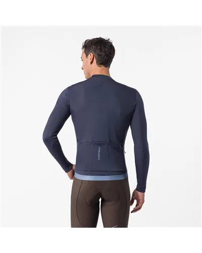 Castelli Espresso Thermal 2 Maglia Maniche Lunghe Full Zip Uomo, Twilight Blue