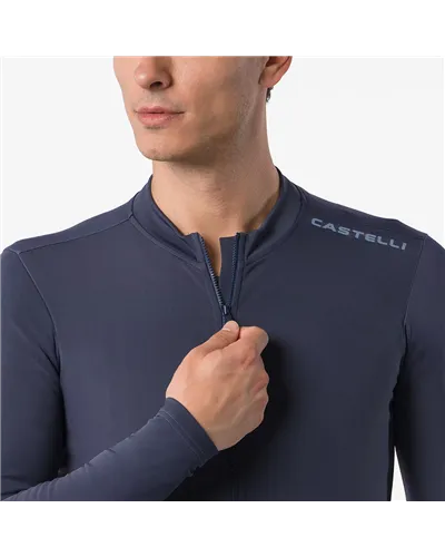 Castelli Espresso Thermal 2 Maglia Maniche Lunghe Full Zip Uomo, Twilight Blue