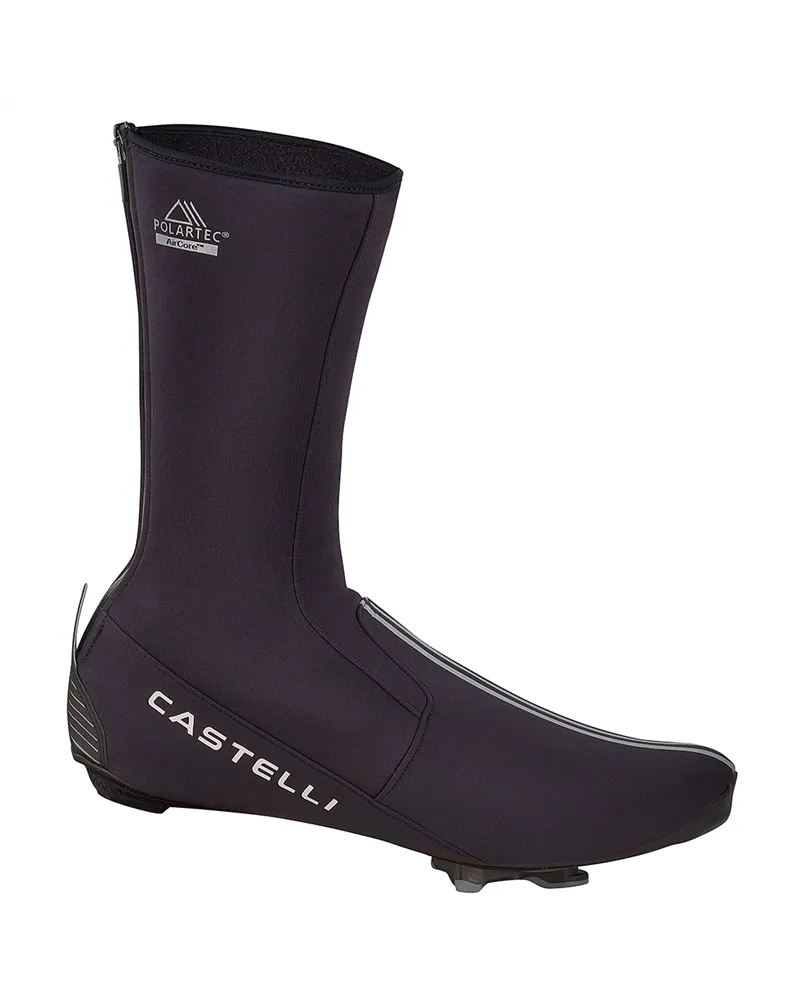 Castelli Estremo 2 Polartec AirCore Rosso Corsa Cycling Shoecover, Black