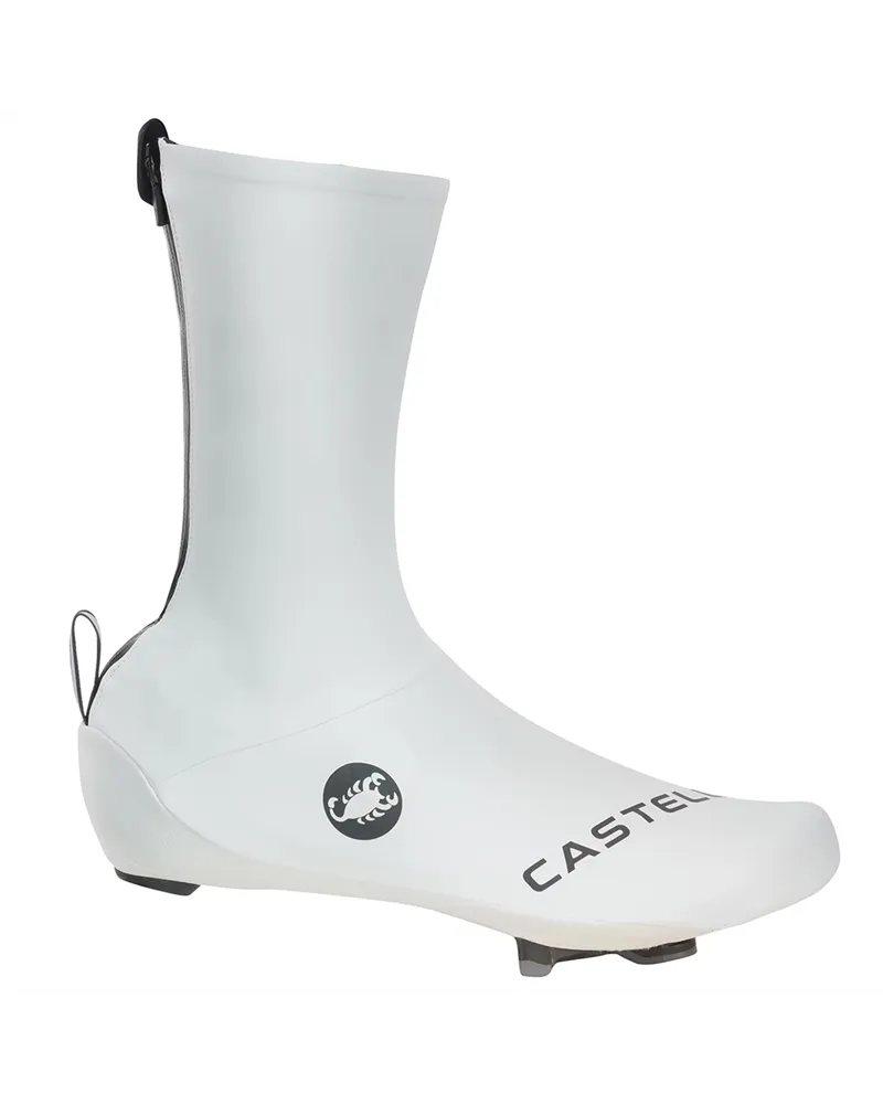 Castelli Aero Race 2 Rosso Corsa Waterproof/Windproof Cycling Shoecover, White