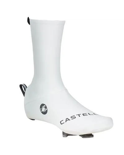 Castelli Aero Race 2 Rosso Corsa Waterproof/Windproof Cycling Shoecover, White