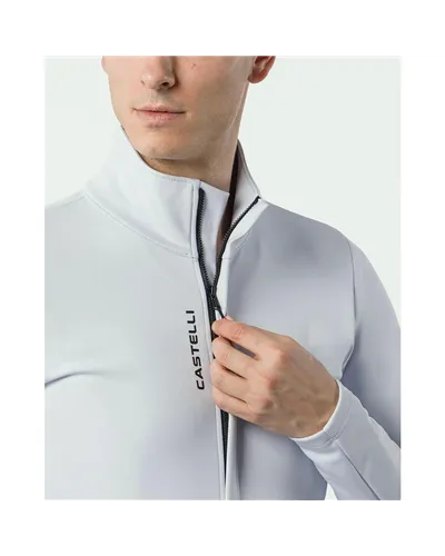 Castelli Ideale Windstopper Giacca Antivento Uomo, Silver Gray