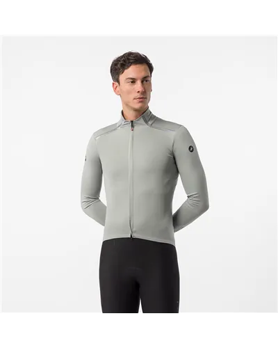 Castelli Perfetto Pro Rosso Corsa Polartec AirCore Giacca Antipioggia/Antivento Uomo, Shadow