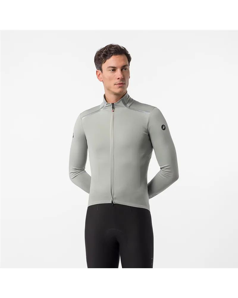 Castelli Perfetto Pro Rosso Corsa Polartec AirCore Giacca Antipioggia/Antivento Uomo, Shadow