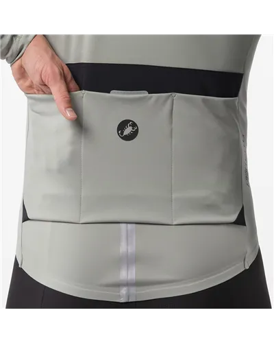 Castelli Perfetto Pro Rosso Corsa Polartec AirCore Giacca Antipioggia/Antivento Uomo, Shadow