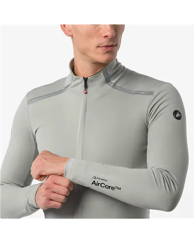 Castelli Perfetto Pro Rosso Corsa Polartec AirCore Giacca Antipioggia/Antivento Uomo, Shadow