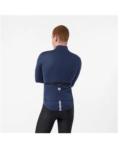 Castelli Perfetto Pro Rosso Corsa Polartec AirCore Giacca Antipioggia/Antivento Uomo, Belgian Blue