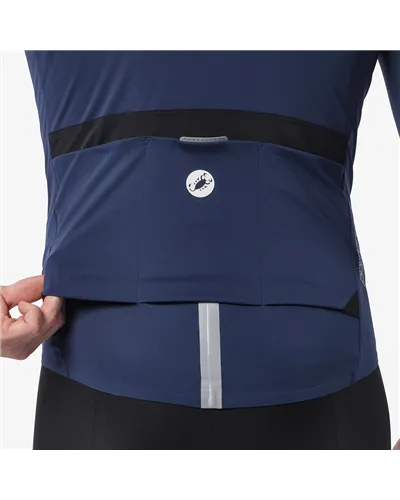 Castelli Perfetto Pro Rosso Corsa Polartec AirCore Giacca Antipioggia/Antivento Uomo, Belgian Blue