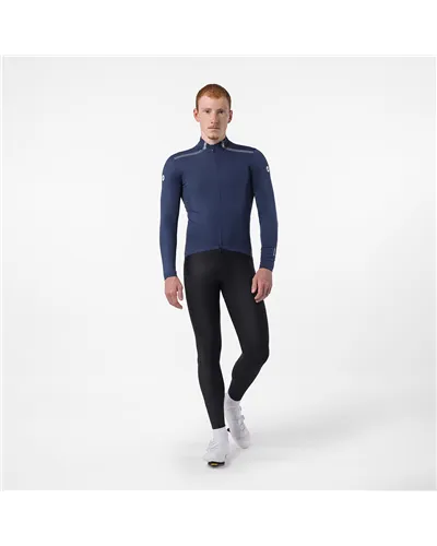 Castelli Perfetto Pro Rosso Corsa Polartec AirCore Giacca Antipioggia/Antivento Uomo, Belgian Blue