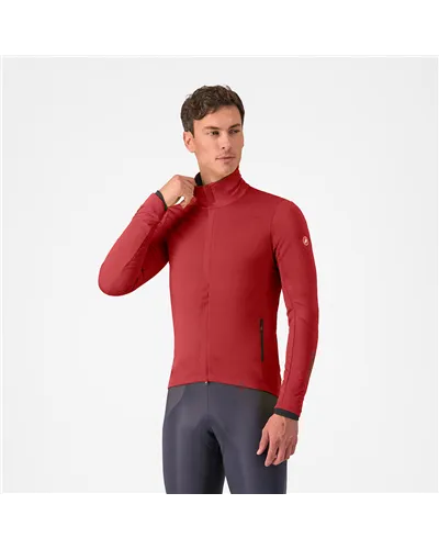 Castelli Alpha 150 RoS Polartec AirCore Giacca Antipioggia/Antivento Uomo, Garnet/Black