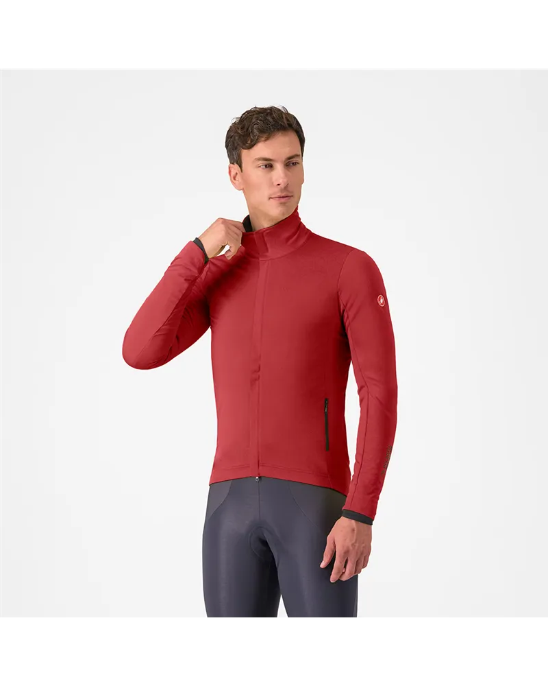 Castelli Alpha 150 RoS Polartec AirCore Giacca Antipioggia/Antivento Uomo, Garnet/Black