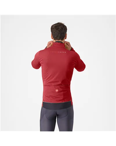 Castelli Alpha 150 RoS Polartec AirCore Giacca Antipioggia/Antivento Uomo, Garnet/Black