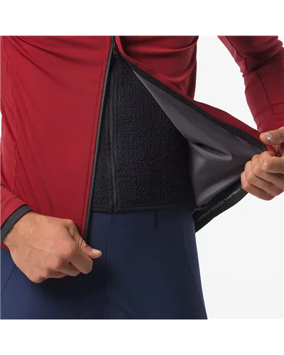 Castelli Alpha 150 RoS Polartec AirCore Giacca Antipioggia/Antivento Uomo, Garnet/Black