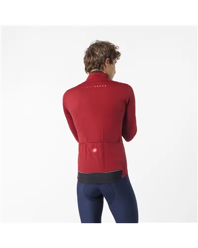 Castelli Alpha 150 RoS Polartec AirCore Giacca Antipioggia/Antivento Uomo, Garnet/Black
