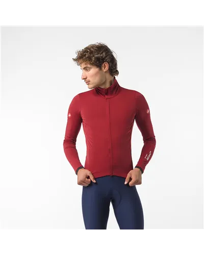 Castelli Alpha 150 RoS Polartec AirCore Giacca Antipioggia/Antivento Uomo, Garnet/Black