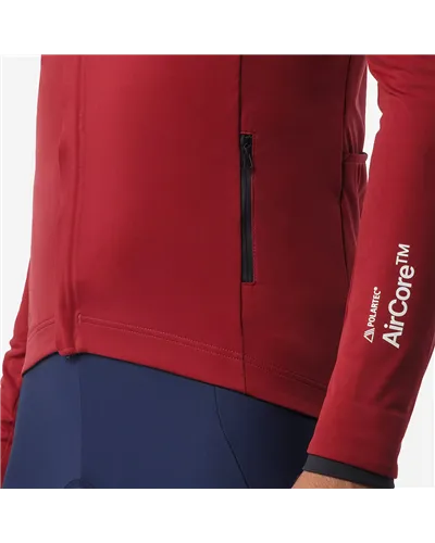 Castelli Alpha 150 RoS Polartec AirCore Giacca Antipioggia/Antivento Uomo, Garnet/Black