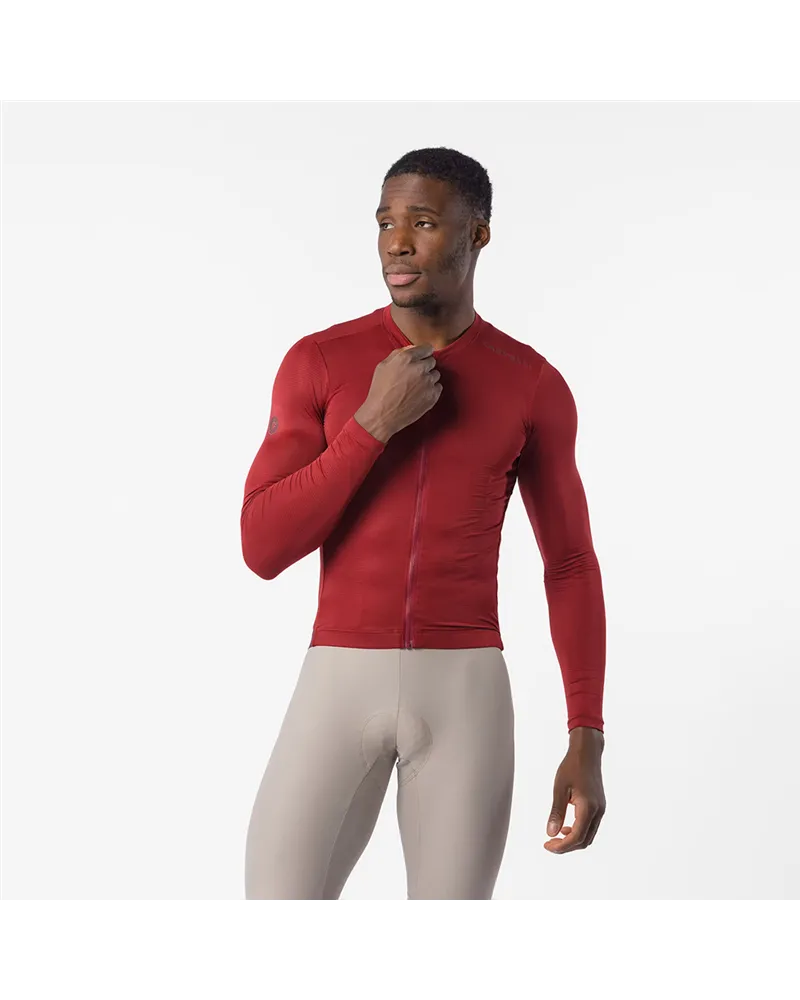 Castelli Espresso 2 Maglia Maniche Lunghe Full Zip Uomo, Garnet