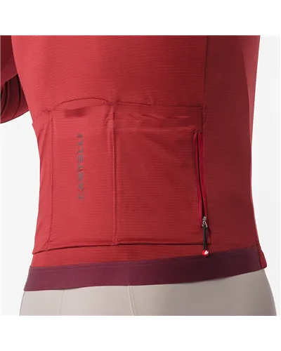 Castelli Espresso 2 Maglia Maniche Lunghe Full Zip Uomo, Garnet