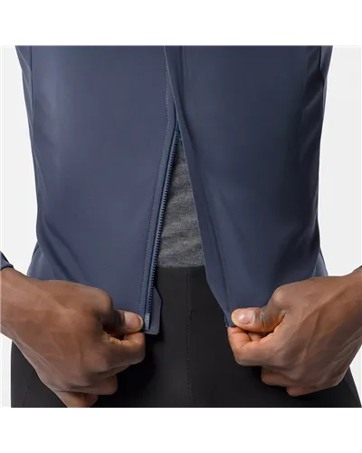 Castelli Perfetto 4 Rosso Corsa Polartec AirCore Giacca Antipioggia/Antivento Uomo, Twilight Blue