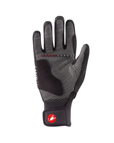 Castelli Estremo 2 Rosso Corsa Polartec AirCore Unisex Cycling Gloves, Black