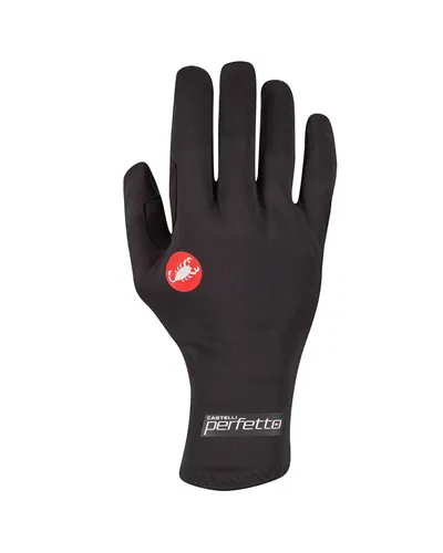 Castelli Perfetto RoS 2 Rosso Corsa Windstopper Guanti Ciclismo Unisex Touchscreen, Black