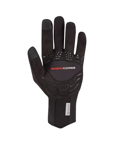 Castelli Perfetto RoS 2 Rosso Corsa Windstopper Guanti Ciclismo Unisex Touchscreen, Black