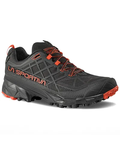 La Sportiva Akyra II GTX Gore-Tex Men's Trail Running Shoes, Black/Cherry Tomato