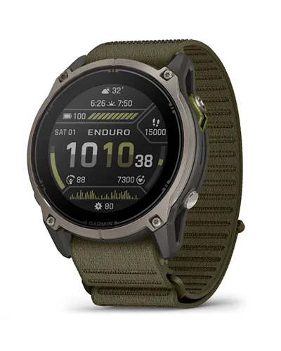 Garmin Enduro 4 Wrist-Based HR GPS Multisport Watch, Grey/Dark Olive
