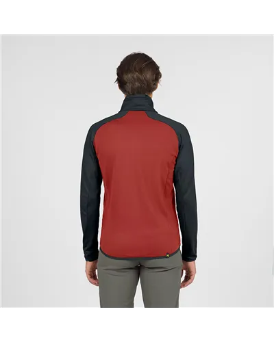 Karpos Odle Evo Men's Full Zip Fleece, Fire/Woodland Gray
