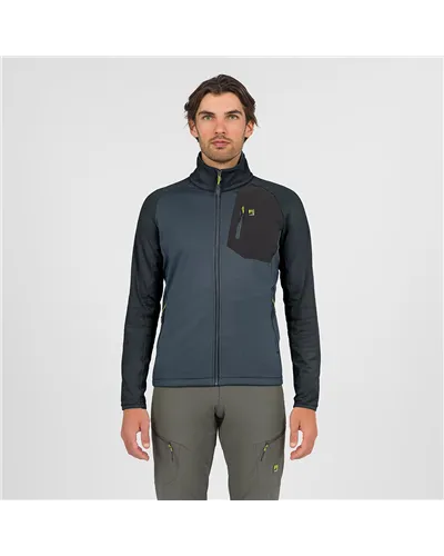 Karpos Odle Evo Fleece Pile Uomo Full Zip, Dark Slate/Woodland Gray