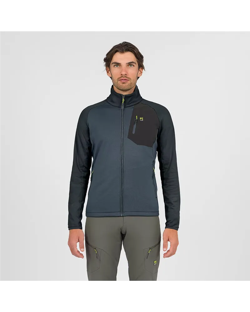 Karpos Odle Evo Men's Full Zip Fleece, Dark Slate/Woodland Gray