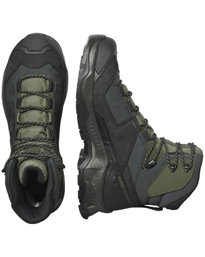Salomon Quest Element GTX Gore-Tex Scarponi Trekking Uomo, Black/Deep Lichen Green/Olive Night