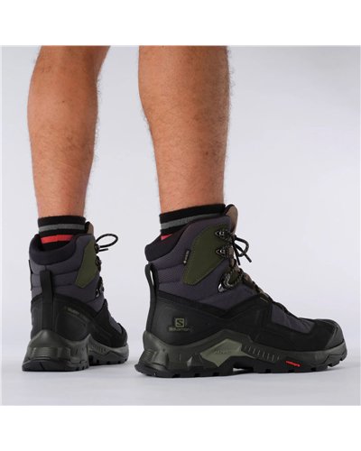 Salomon Quest Element GTX Gore-Tex Scarponi Trekking Uomo, Black/Deep Lichen Green/Olive Night