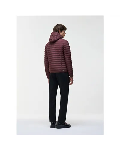 Colmar Men's Light Down Jacket with Hood, Brick/Chocolate