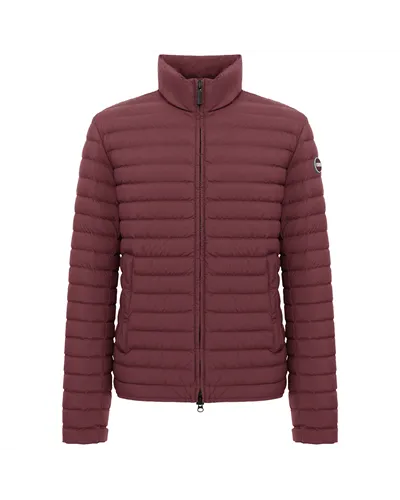 Colmar Men's Light Down Jacket with Padded Collar, Brick/Chocolate