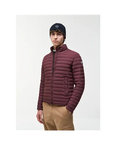 Colmar Men's Light Down Jacket with Padded Collar, Brick/Chocolate