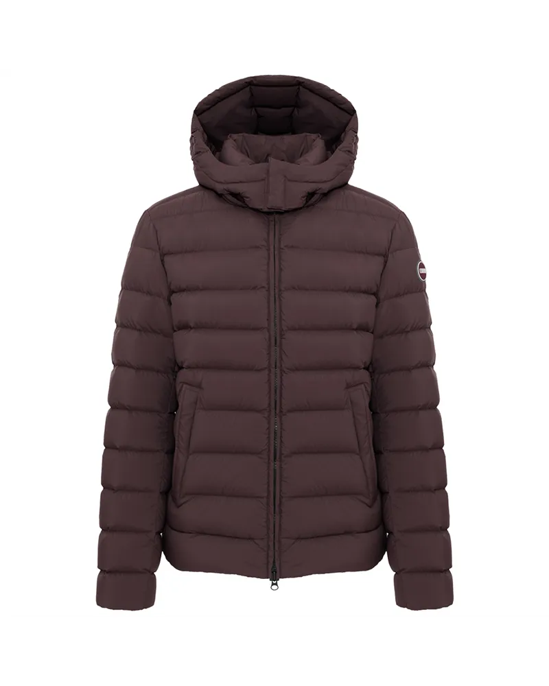 Colmar Men's Down Jacket with Detachable Hood, Black Coffee/Black