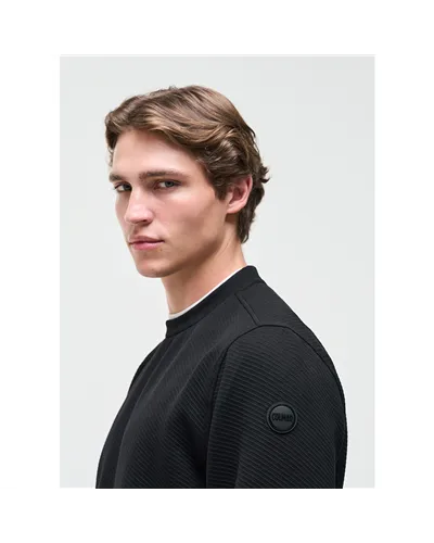 Colmar Felpa Girocollo in Jacquard Uomo, Black