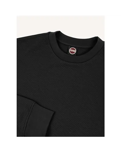 Colmar Felpa Girocollo in Jacquard Uomo, Black