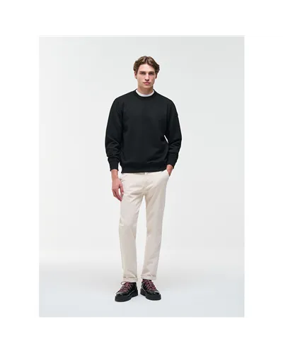 Colmar Men's Crew-Neck Jacquard Sweatshirt, Black