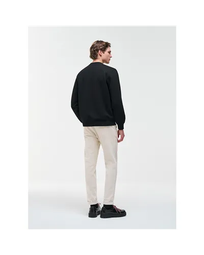 Colmar Men's Crew-Neck Jacquard Sweatshirt, Black