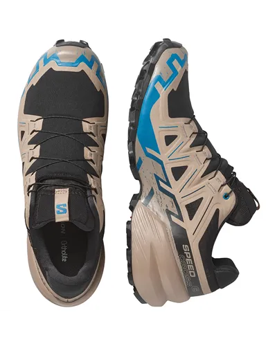 Salomon Speedcross 6 GTX Gore-Tex Scarpe Trail Running Uomo, Black/Desert Tan/Mykonos Blue