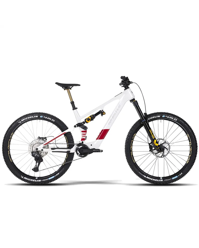 Atala Whistle e-MTB AXR C10.7 Shimano Deore XT Di2 12v Avinox M2S 800Wh, Bianco/Rosso